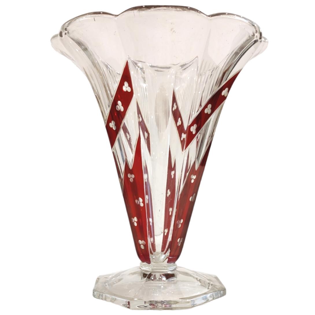 20th Century Antique Art Deco glass vase by Karl Palda For Sale