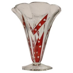 Vase en verre Art Déco ancien de Karl Palda