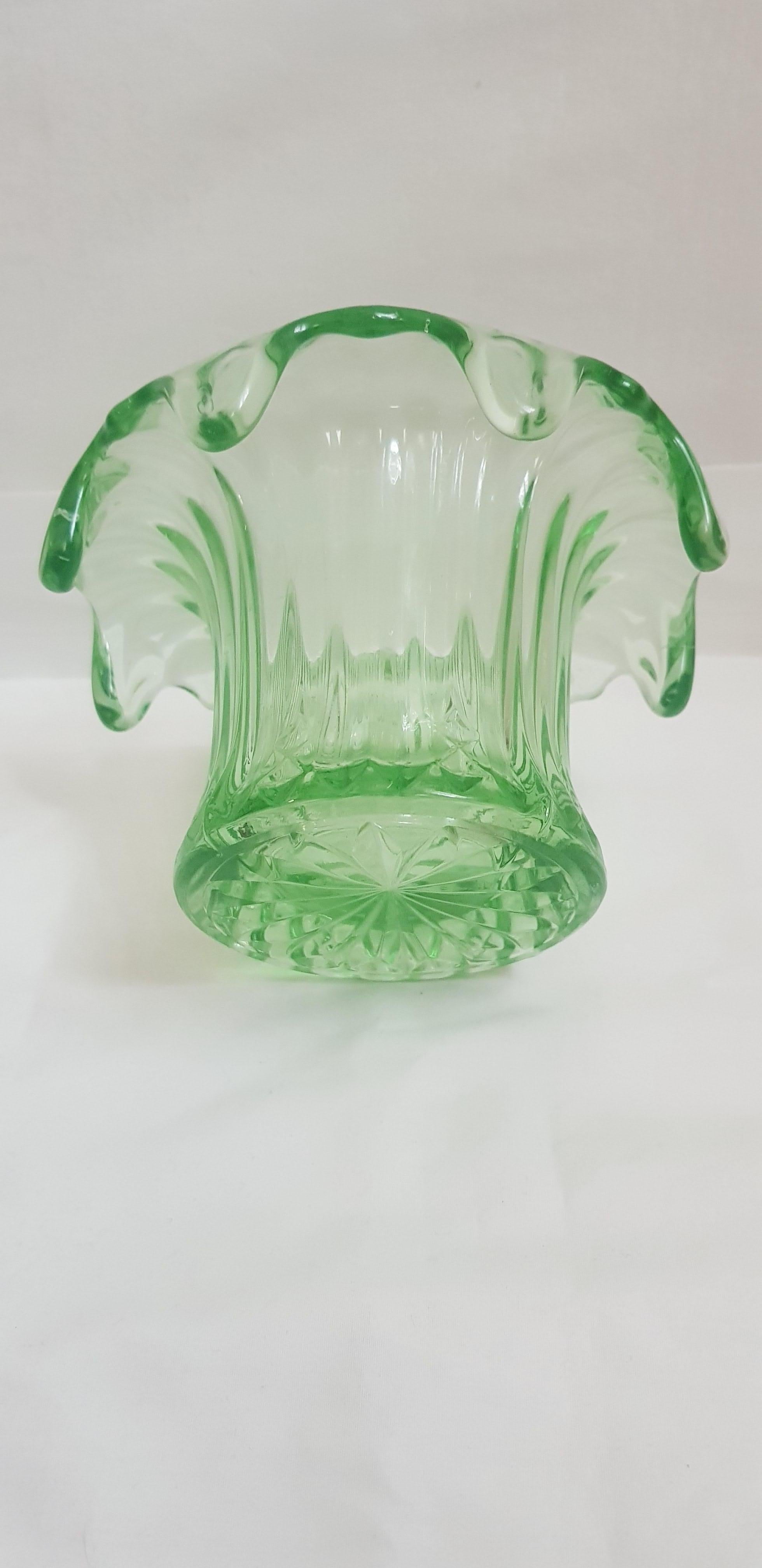 French Antique Art Deco Glass Vase For Sale
