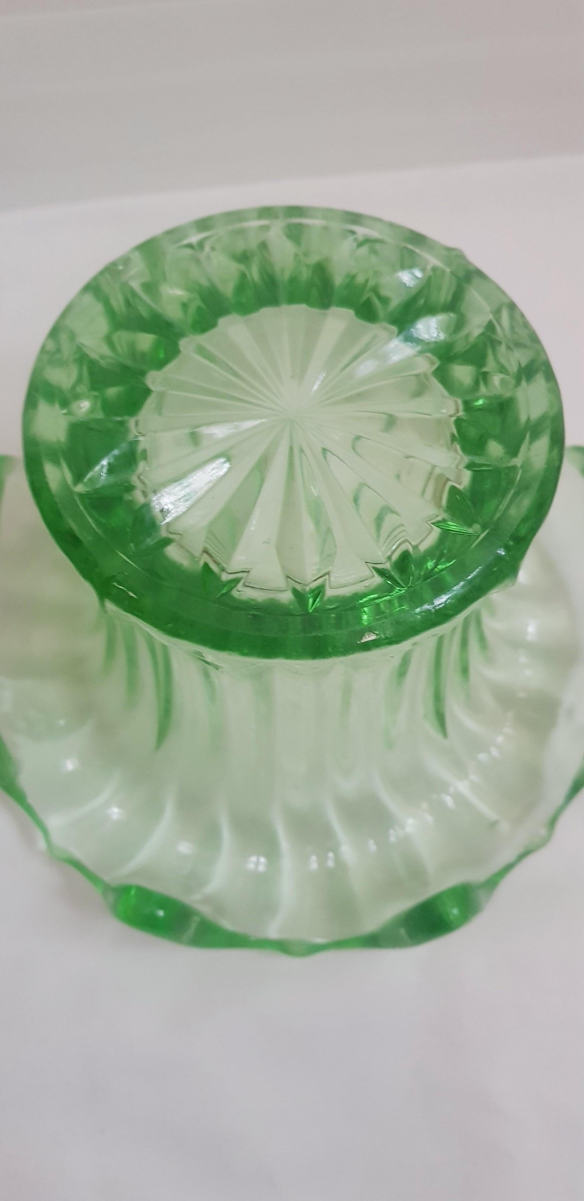 Hand-Crafted Antique Art Deco Glass Vase For Sale