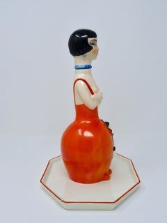 Antique Art Deco Goebel Lady Decanter Figurine & Tray Made in Germany