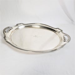Antico vassoio da portata ovale in argento Sterling Art Deco Gorham Large