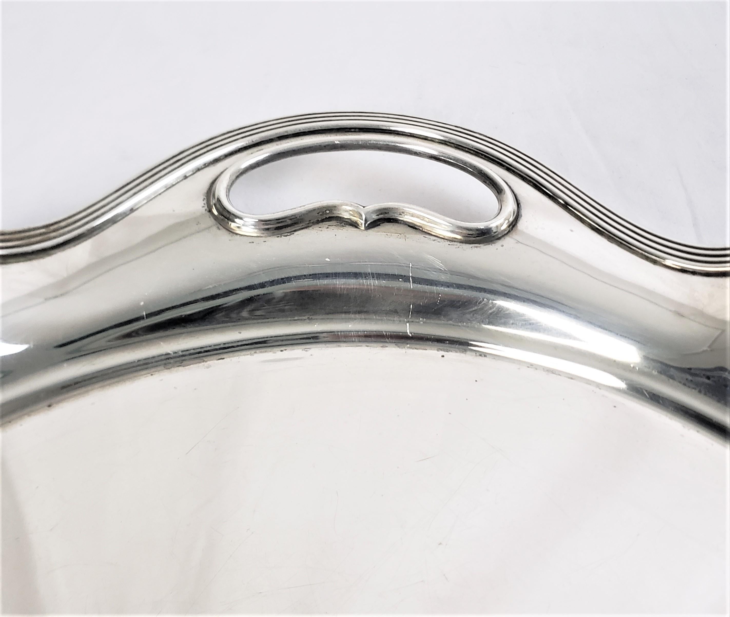 Machine-Made Antique Art Deco Gorham Large Oval Sterling Silver Serving Tray For Sale