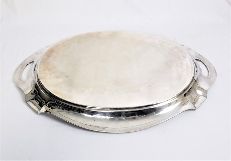 Antique Art Deco Gorham Large Oval Sterling Silver Serving Tray For Sale 2