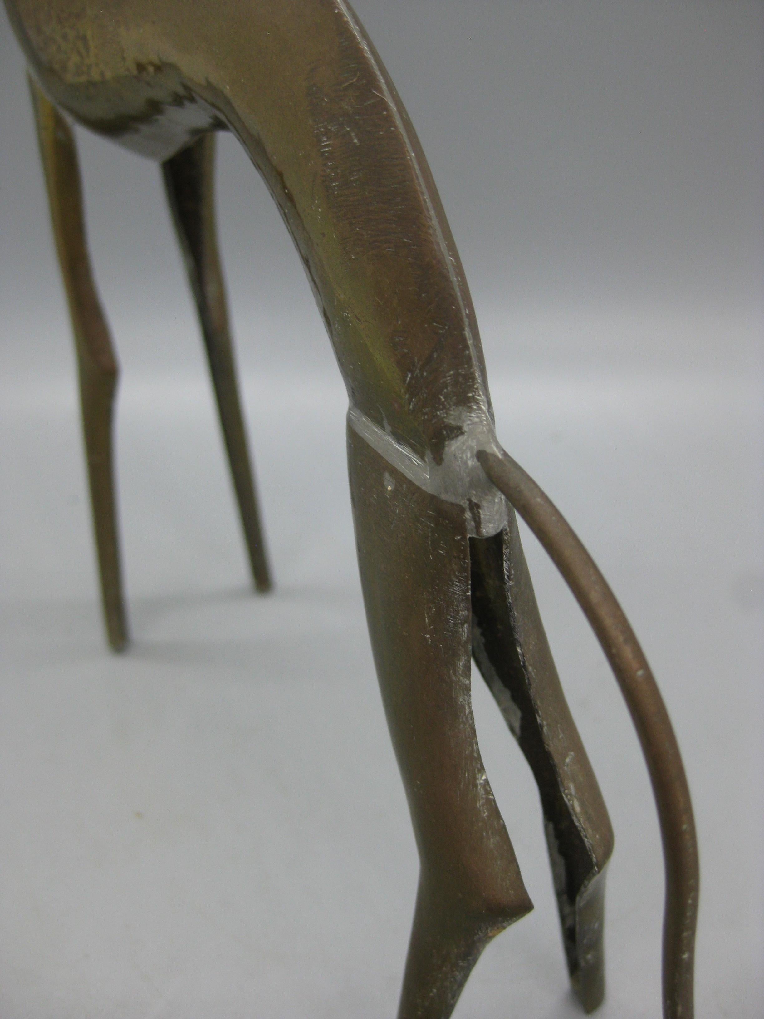 Antiquité Art Deco Greyhound Whippet Dog Figural Brass Figure Sculpture French ? en vente 5