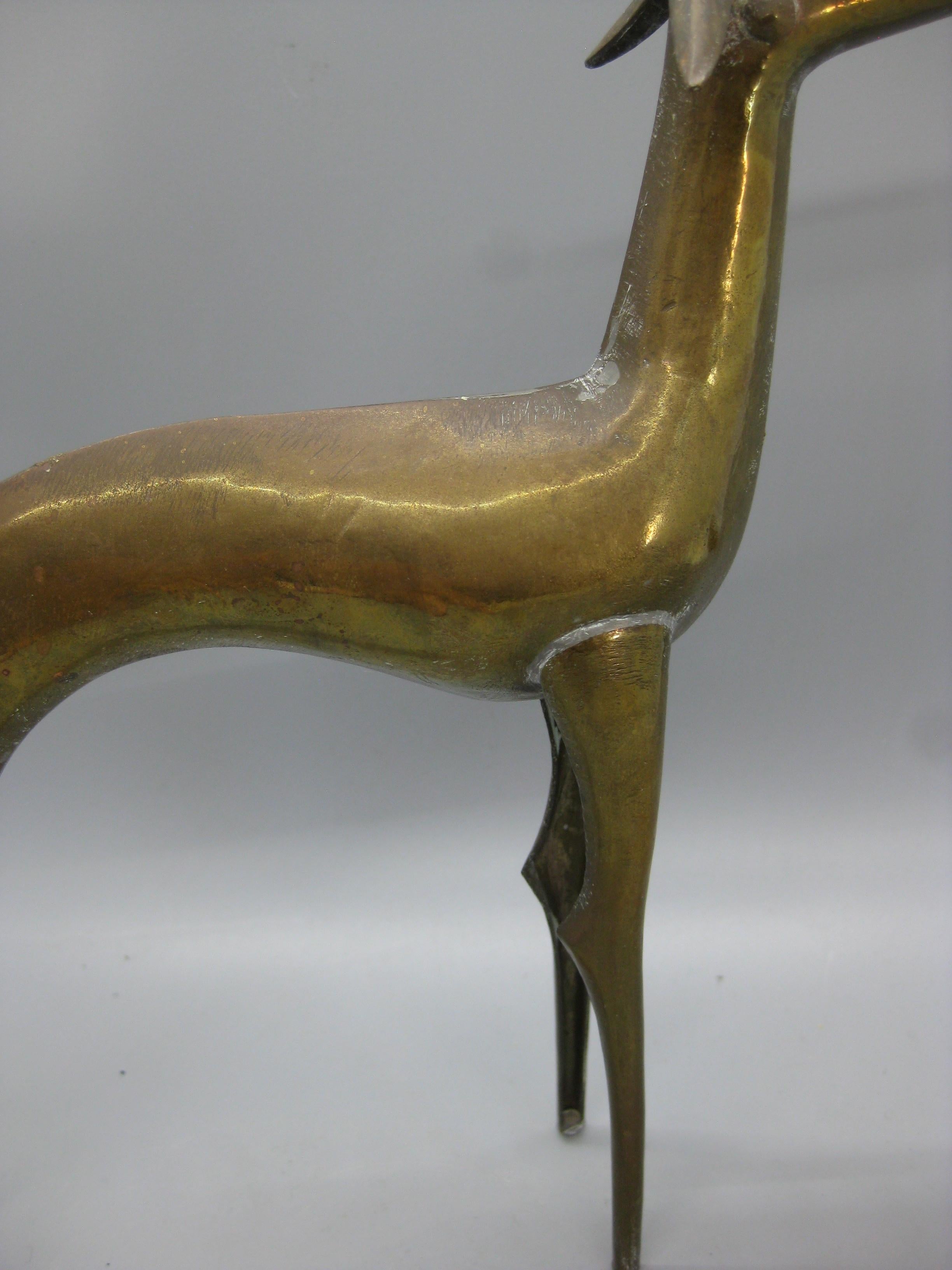 Antiquité Art Deco Greyhound Whippet Dog Figural Brass Figure Sculpture French ? en vente 8
