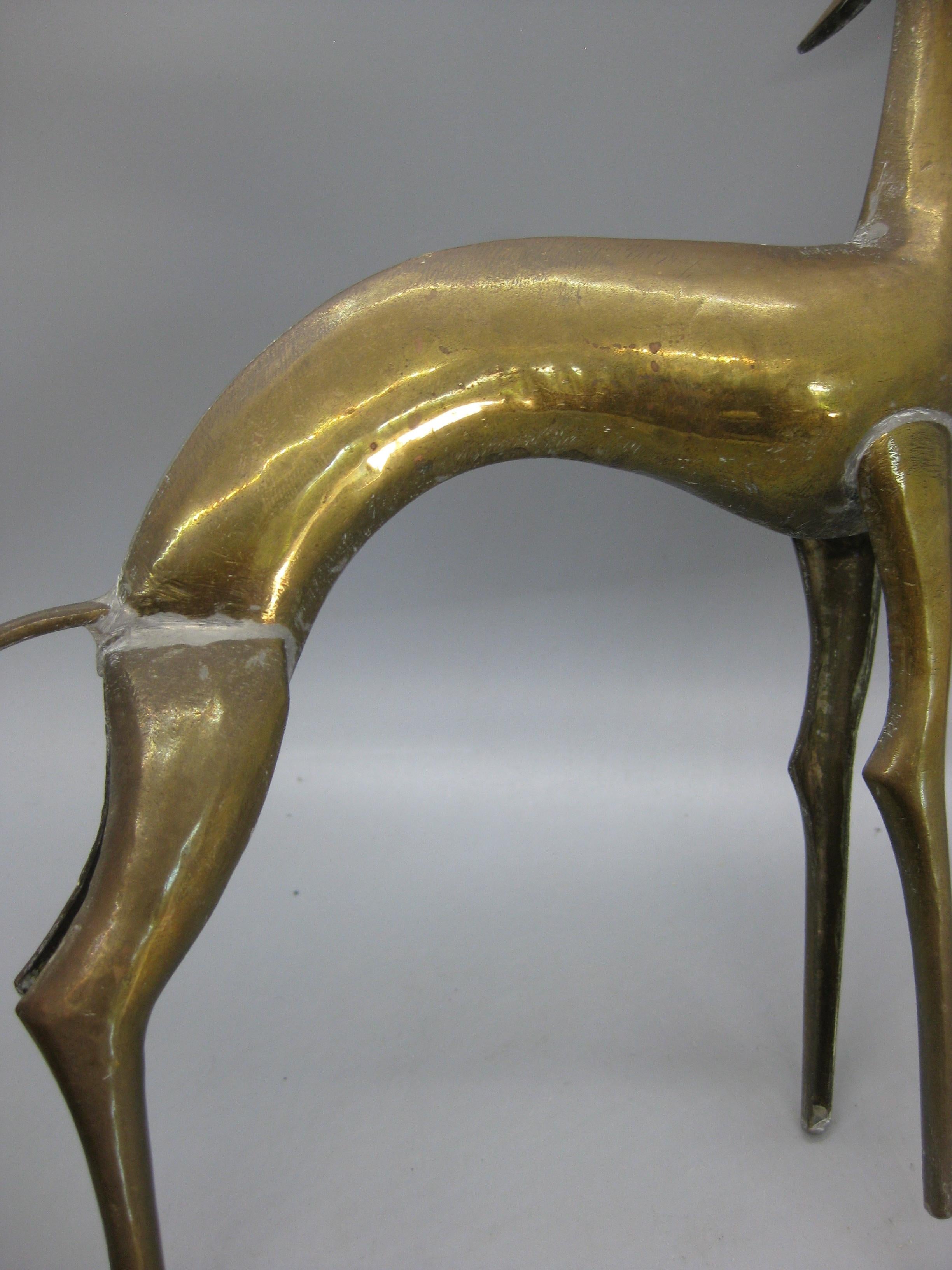 Antiquité Art Deco Greyhound Whippet Dog Figural Brass Figure Sculpture French ? en vente 9
