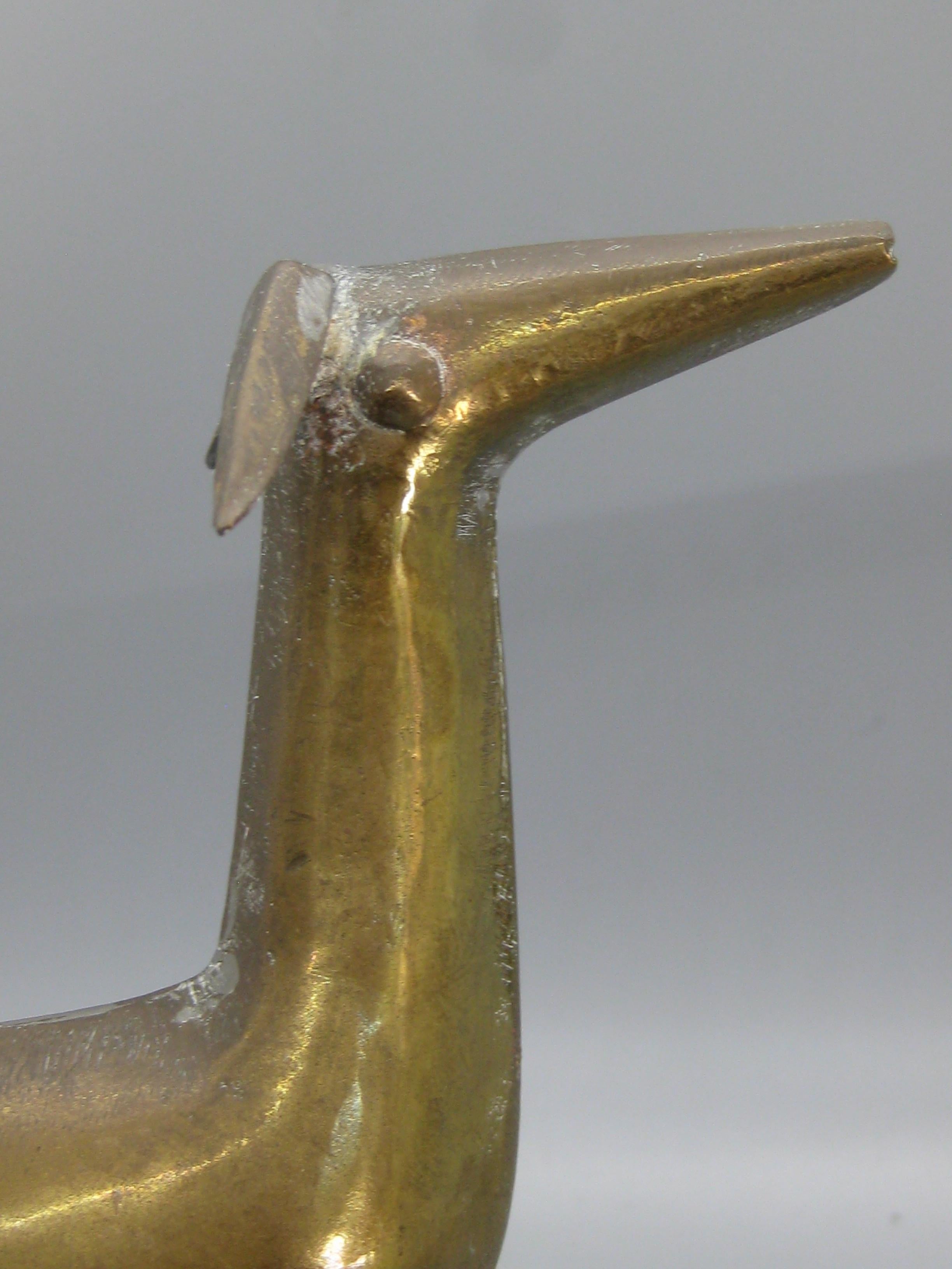 Antiquité Art Deco Greyhound Whippet Dog Figural Brass Figure Sculpture French ? en vente 11