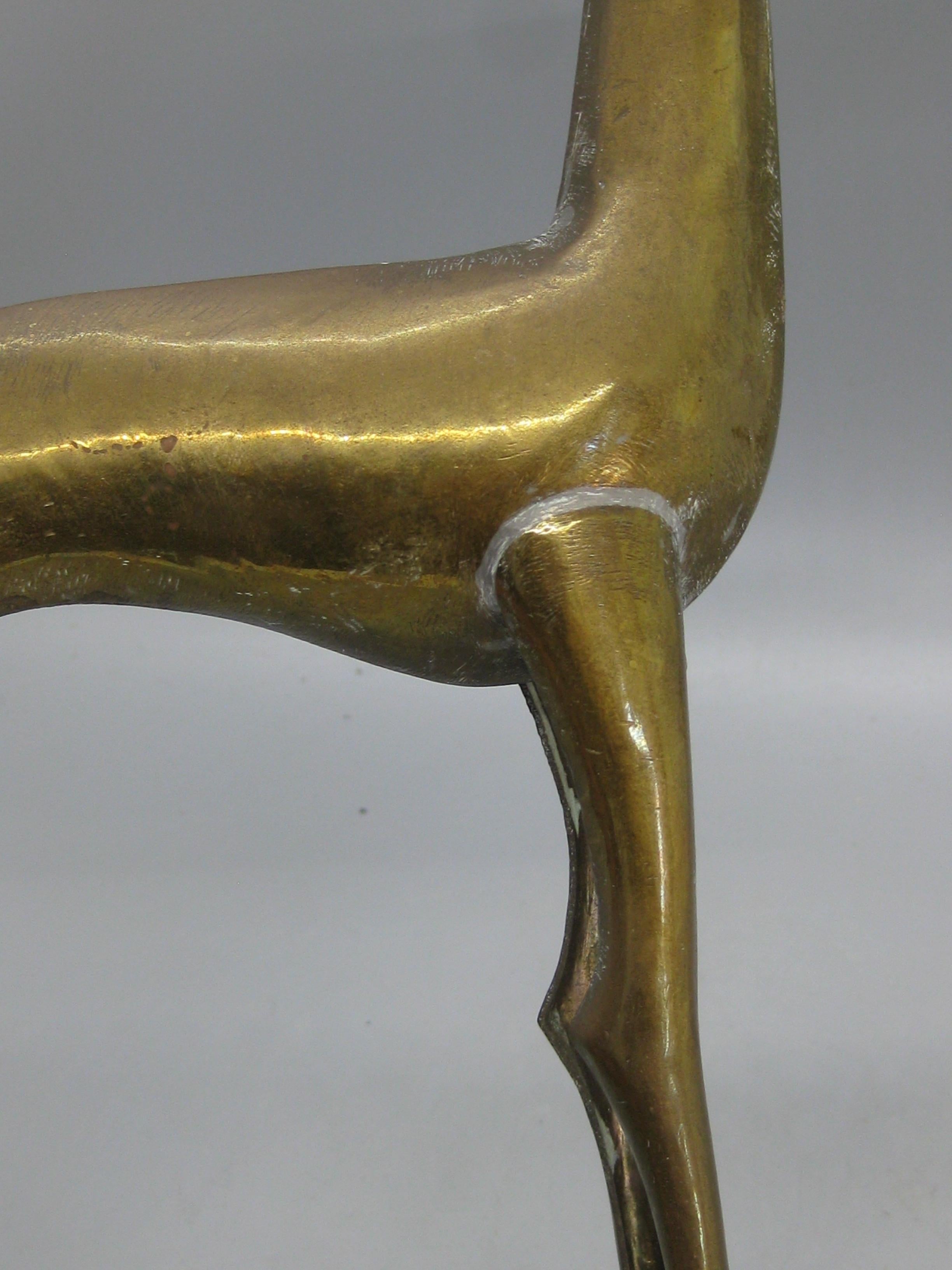 Antiquité Art Deco Greyhound Whippet Dog Figural Brass Figure Sculpture French ? en vente 12