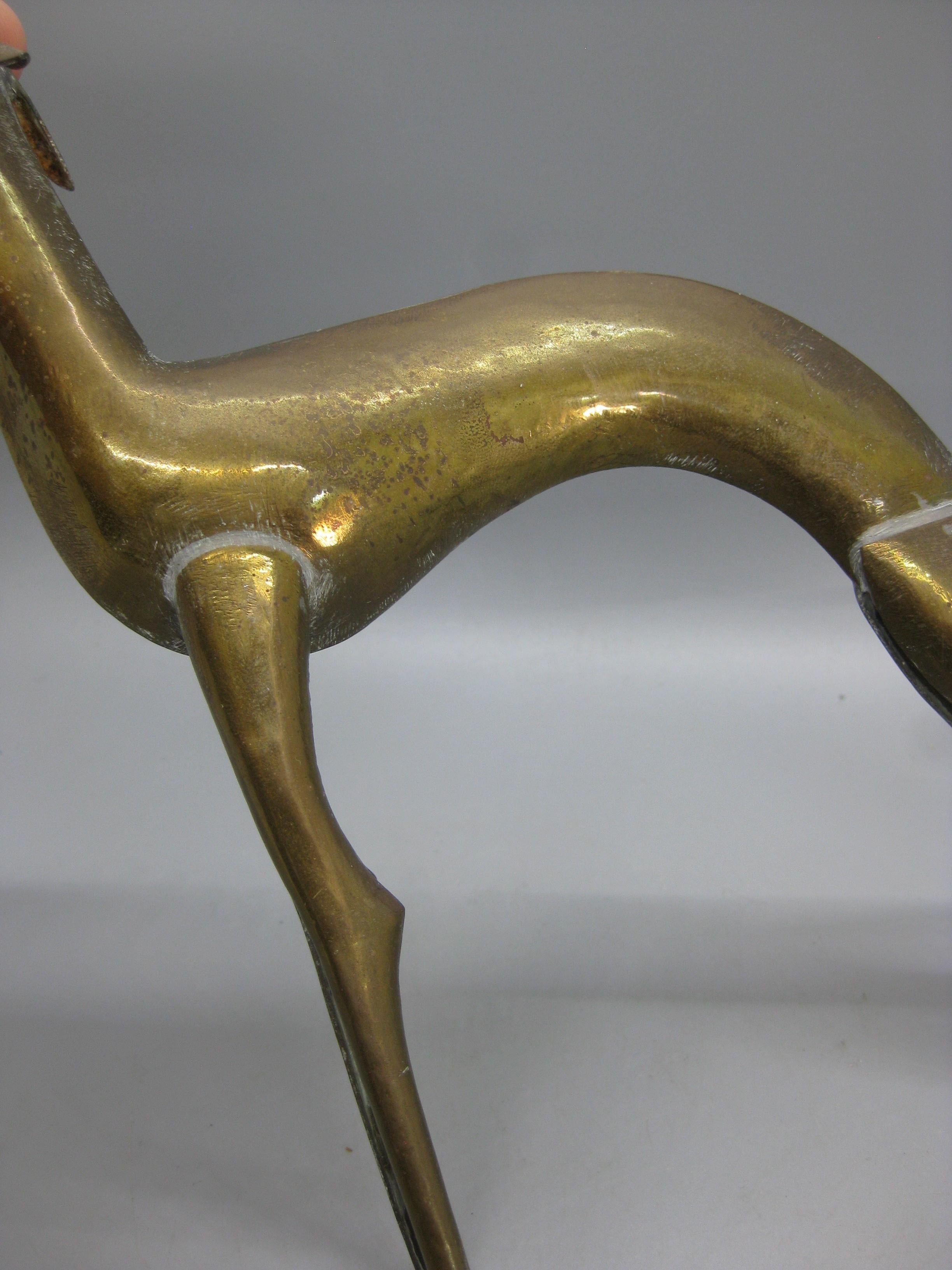 Antiquité Art Deco Greyhound Whippet Dog Figural Brass Figure Sculpture French ? en vente 1