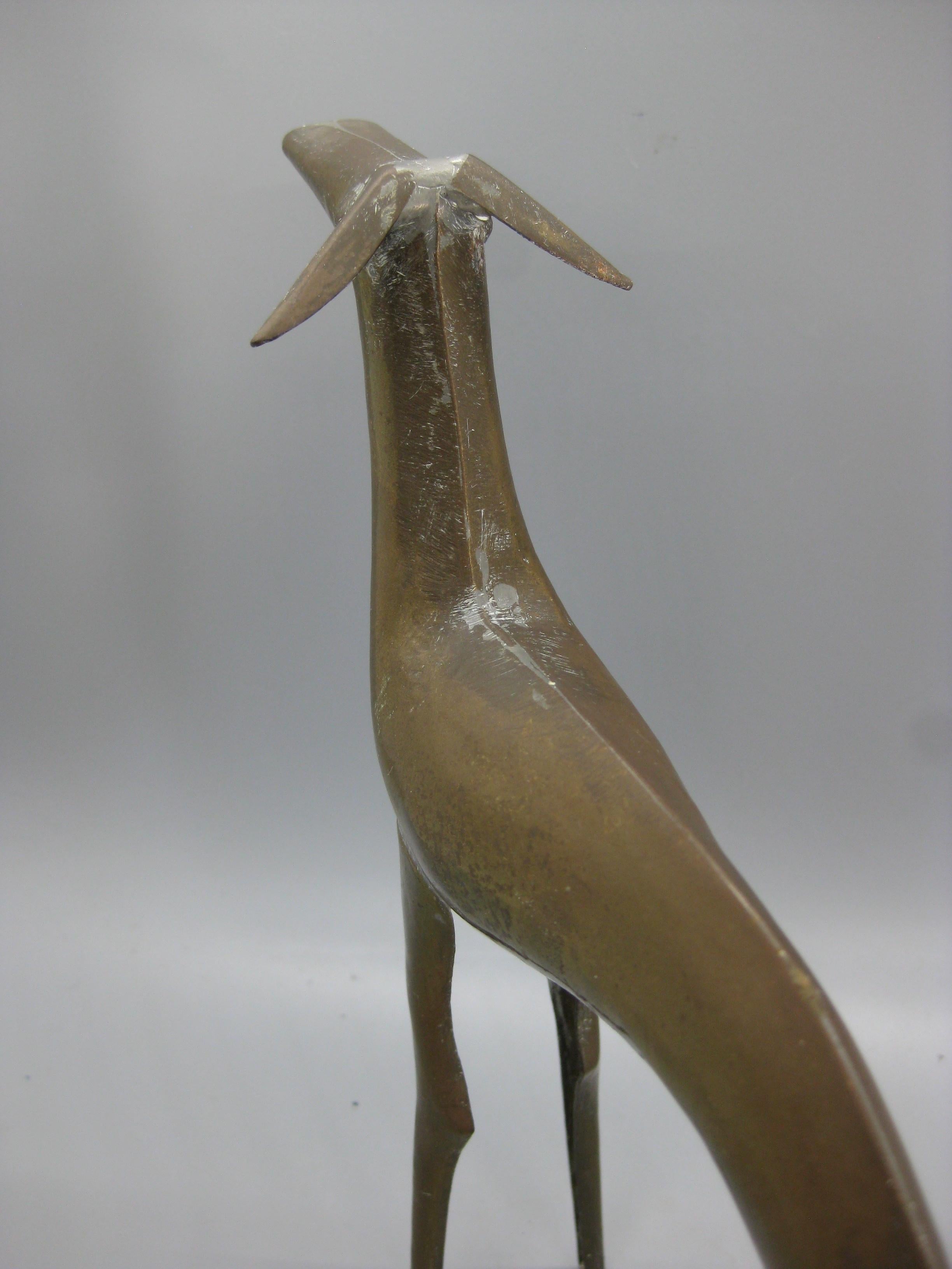 Antiquité Art Deco Greyhound Whippet Dog Figural Brass Figure Sculpture French ? en vente 3