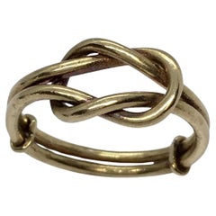 Antiguo Art Decó Gucci 18K Anillo Nudo de Amor 1930s 3,2 Gramos Talla 4,5 Fabricación