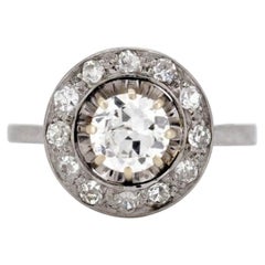 Antiker Art-Déco-Halo-Ring mit Diamanten im alten Schliff Um 1930