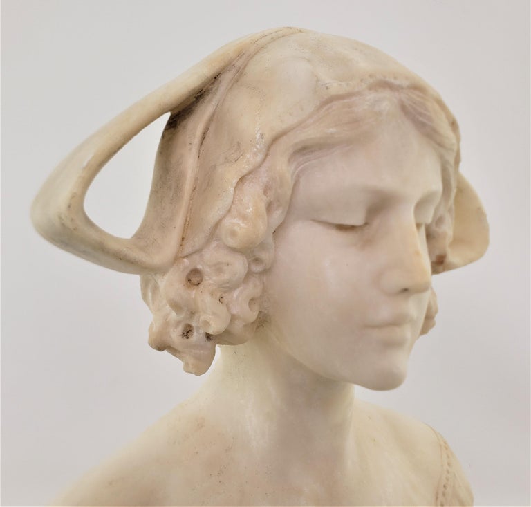 Antique Art Deco HandCarved Italian Bust or Sculpture of a Young