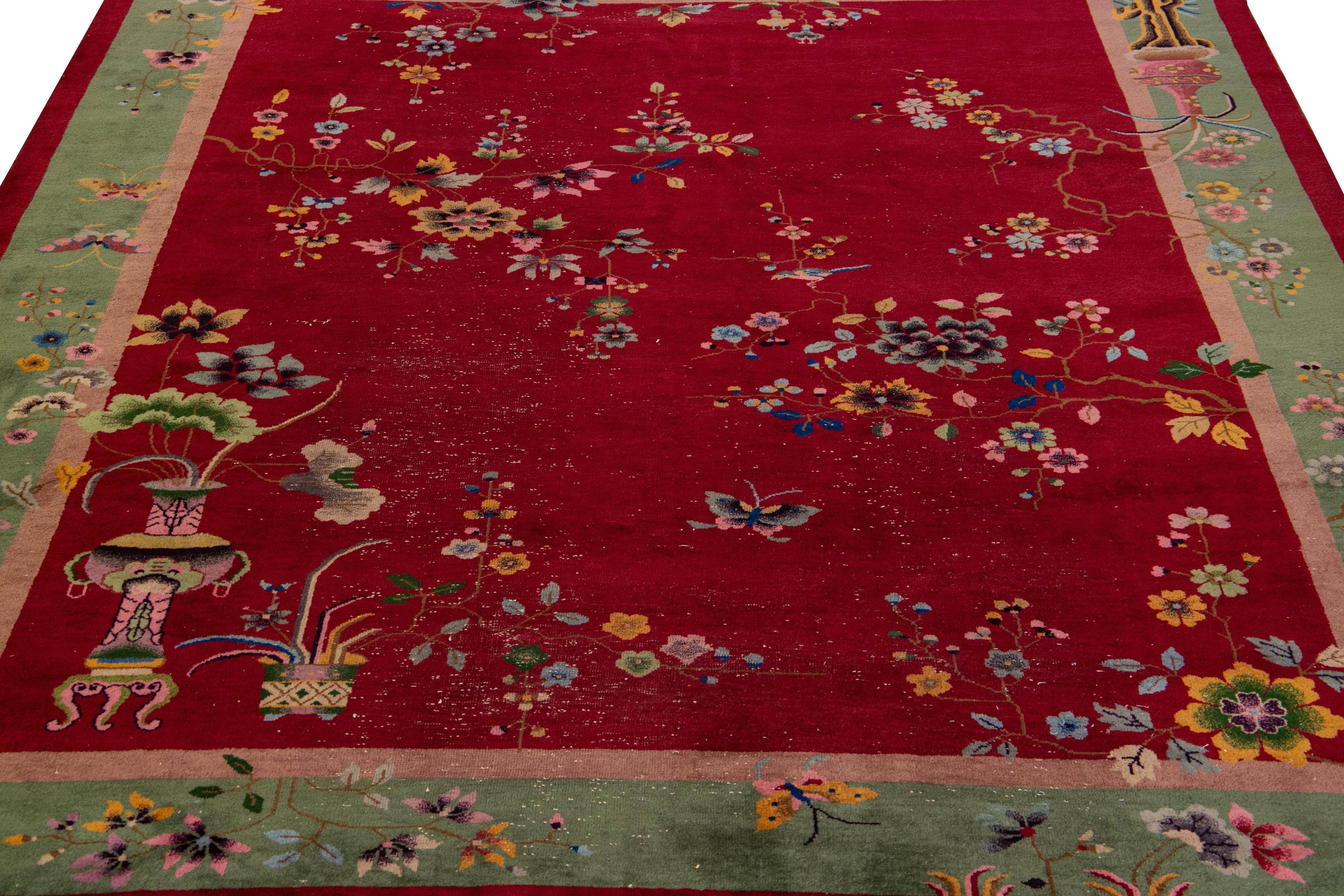 chinese floral wool rugs
