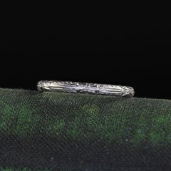 Antique Art Deco Harber Co Platinum Engraved Wedding Band