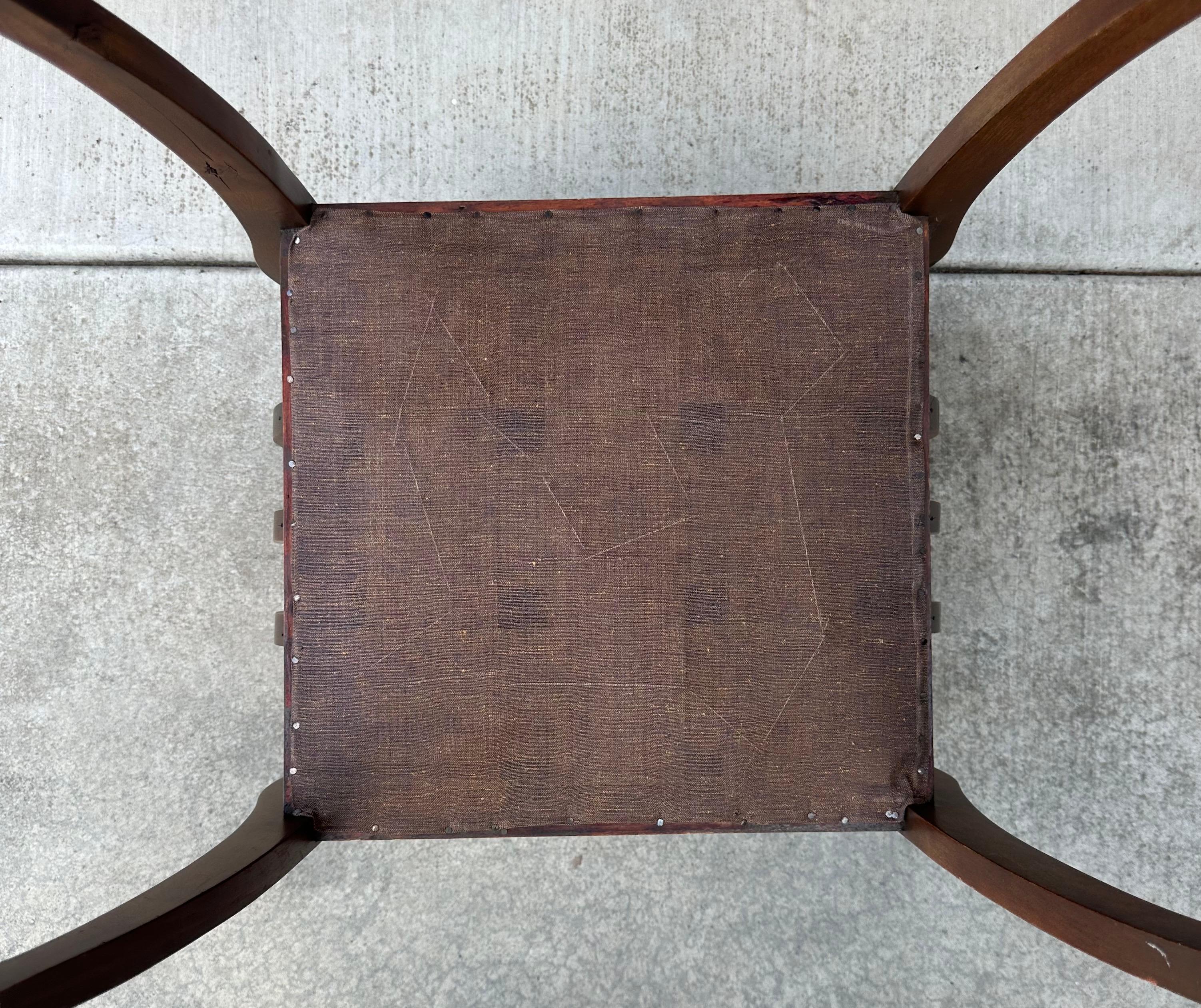 Antique Art Deco High Armed Single Seat Bench For Sale 6