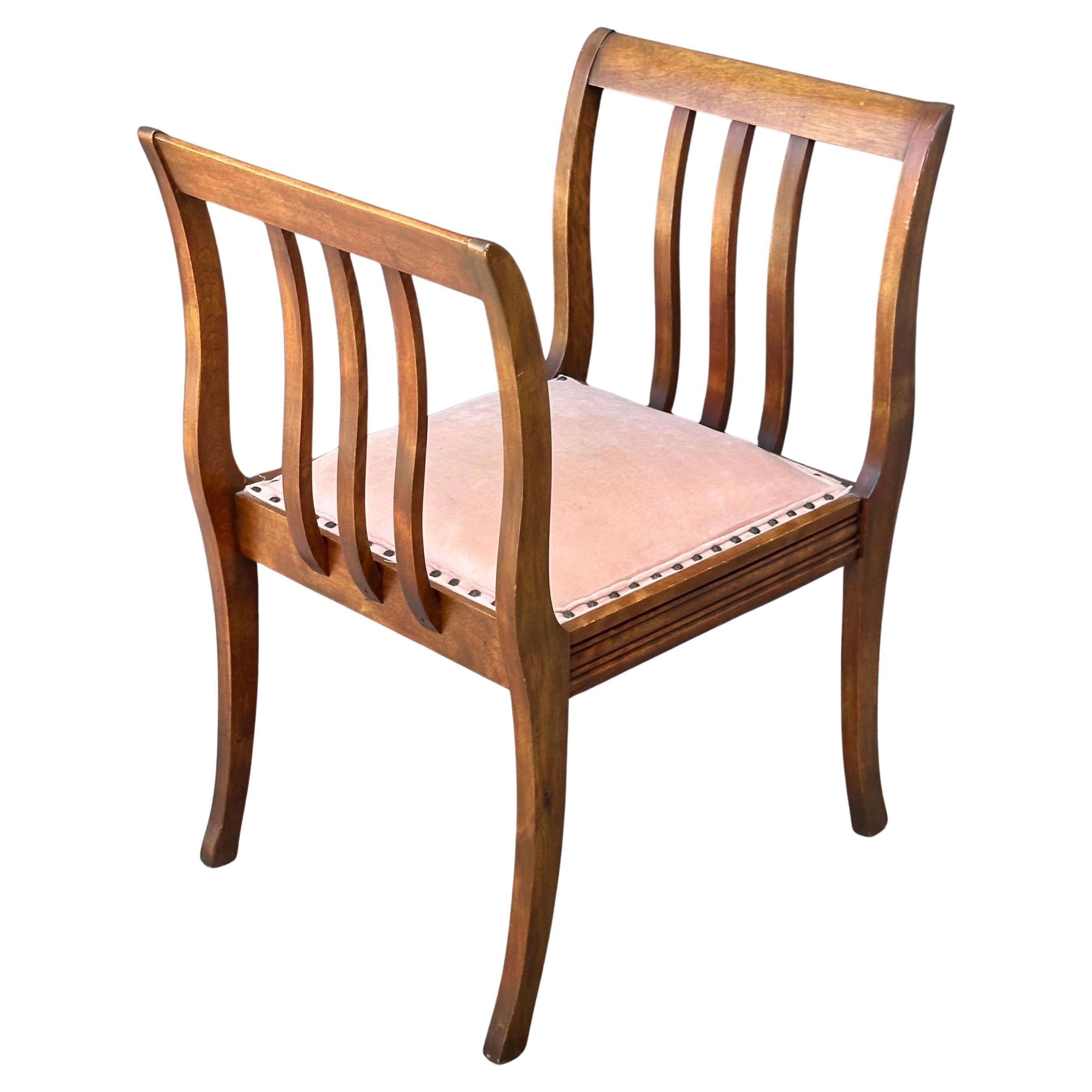 Antique Art Deco High Armed Single Seat Bench For Sale 7