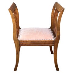 Antique Art Deco High Armed Single Seat Bench