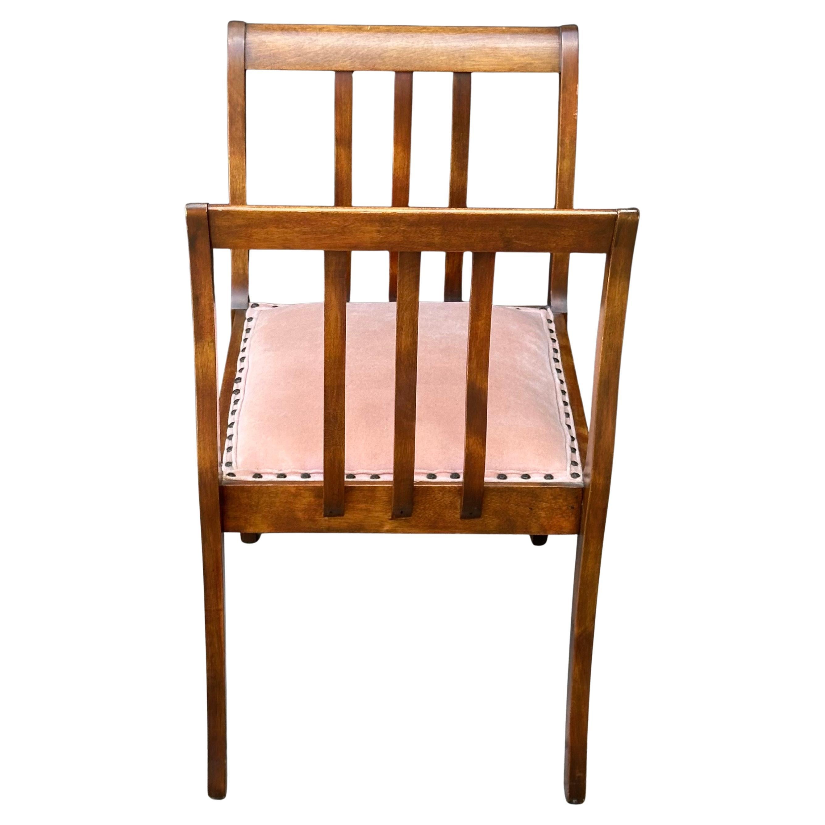 American Antique Art Deco High Armed Single Seat Bench For Sale