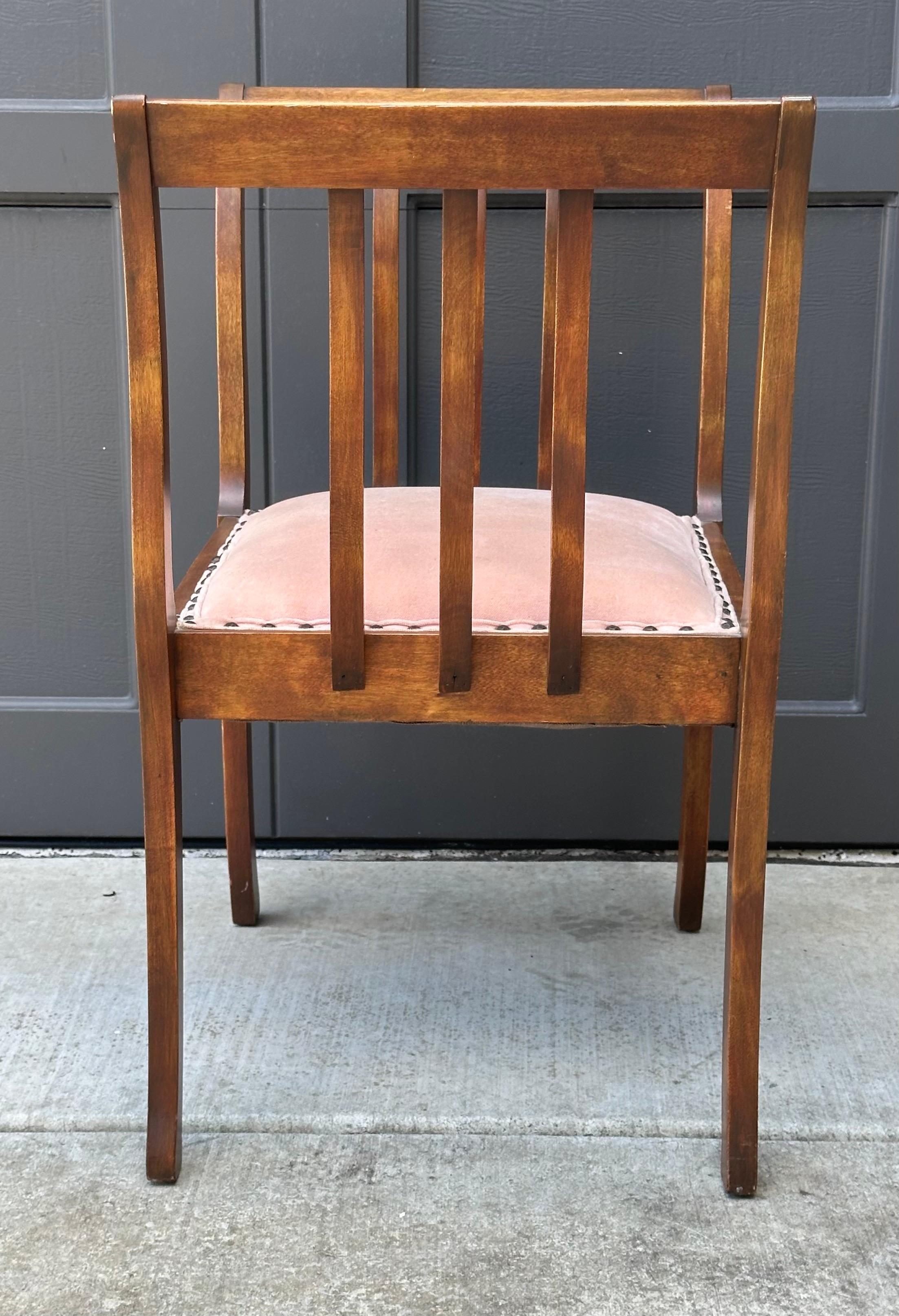 Upholstery Antique Art Deco High Armed Single Seat Bench For Sale