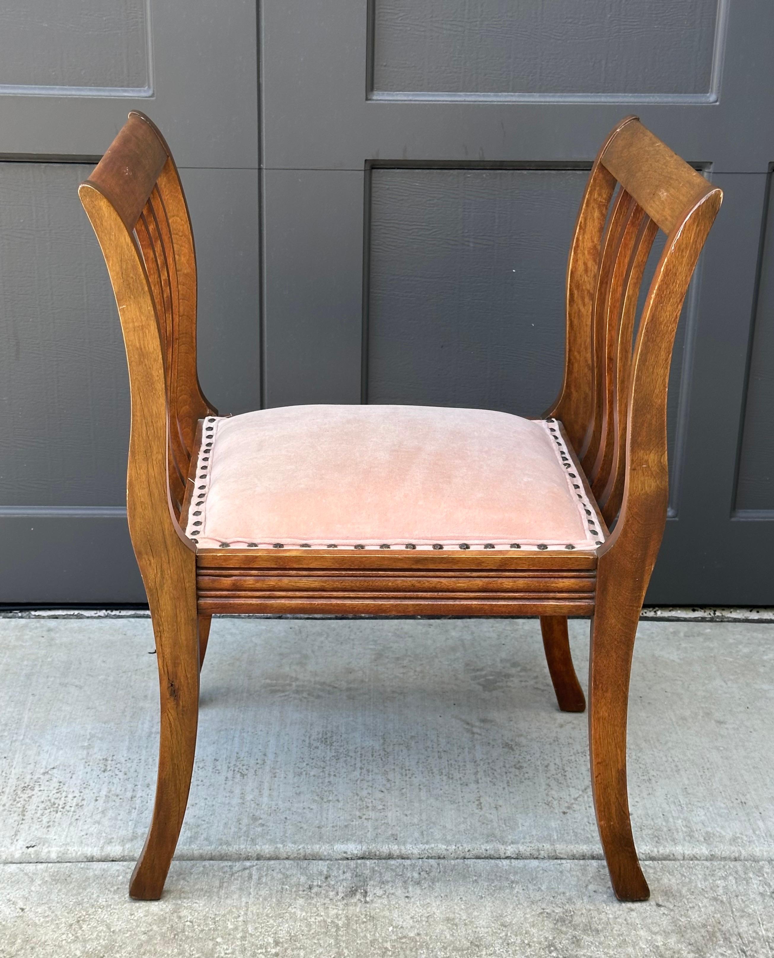 Antique Art Deco High Armed Single Seat Bench For Sale 1