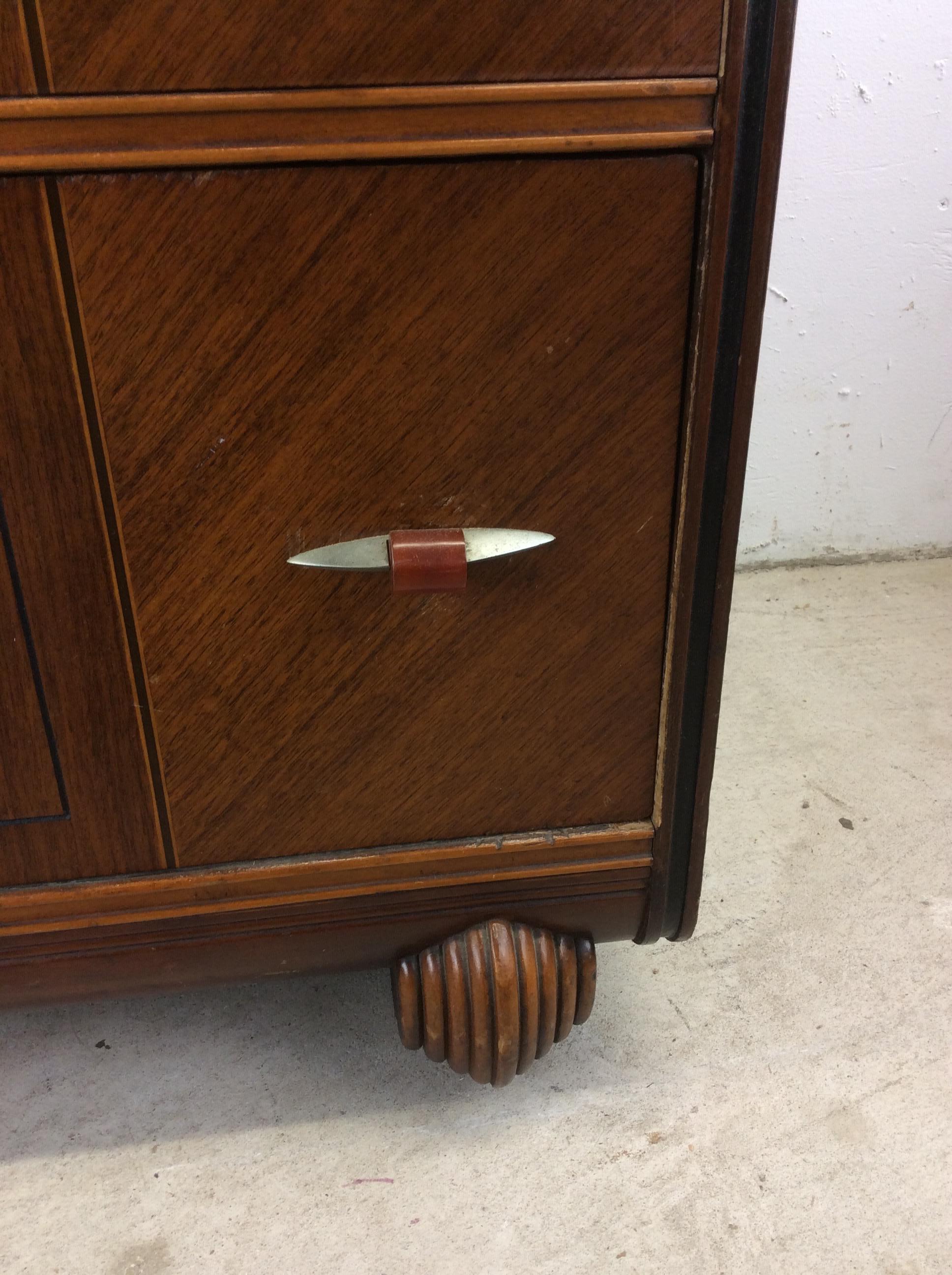 Antique Art Deco Highboy Dresser with Bakelite Hardware For Sale 7