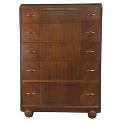 Used Art Deco Highboy Dresser with Bakelite Hardware