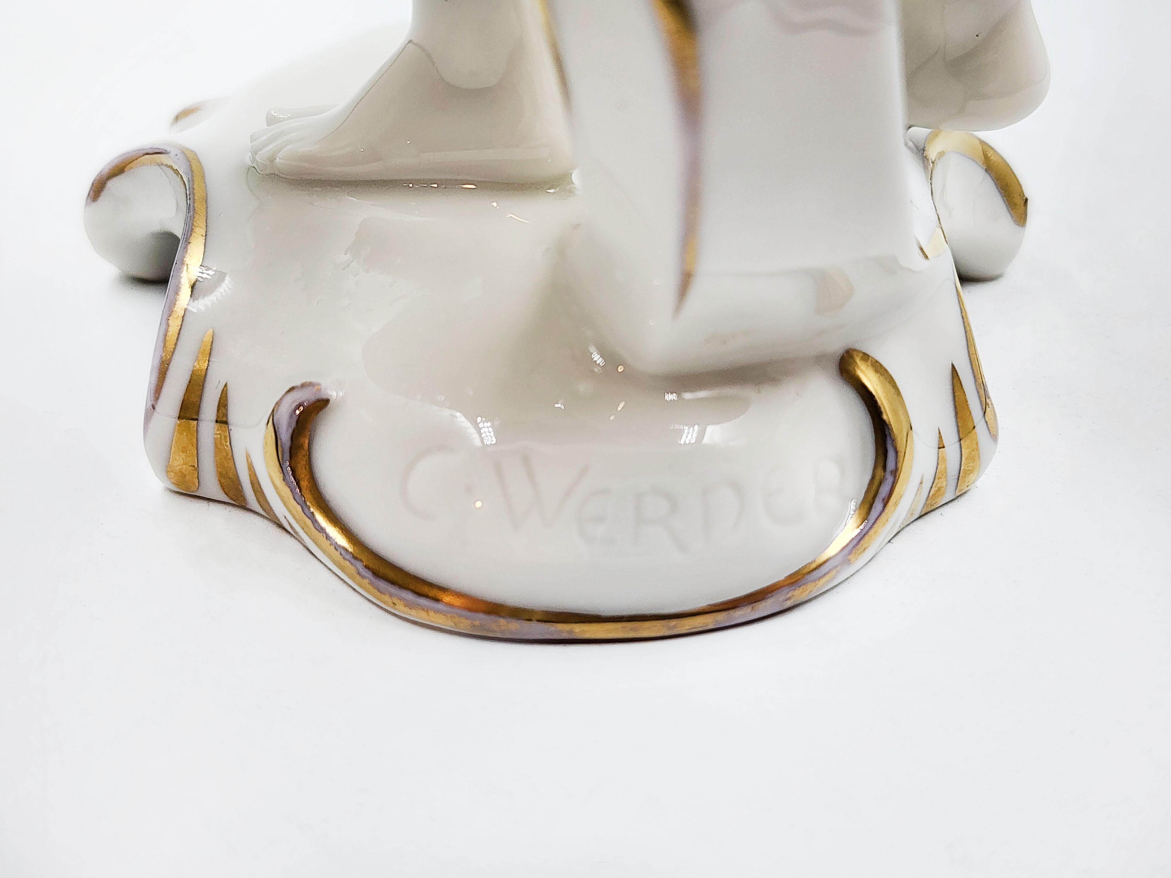 Porcelain Antique Art-Deco Hutschenreuther L.H.S porcelain signed by artist For Sale