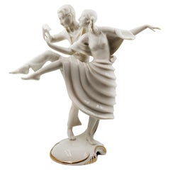 Porcelana antigua Art-Deco Hutschenreuther L.H.S firmada por el artista