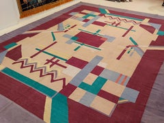 Antique Art Deco Indian Cotton Dhurrie Rug, circa 1930
