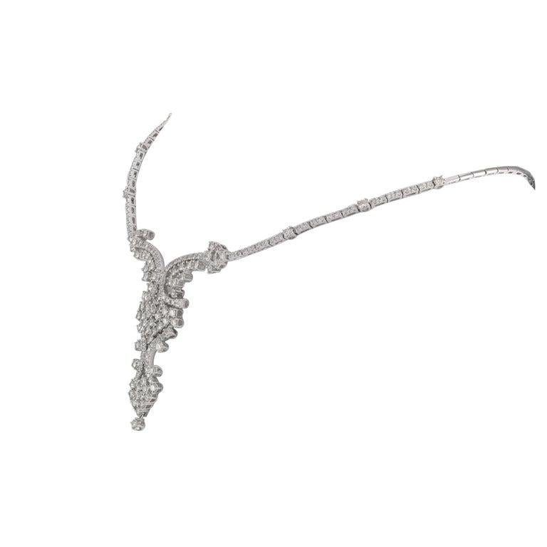 Art Déco Collana con diamanti taglio rotondo da 6,00 carati di ispirazione antica Art Deco in vendita