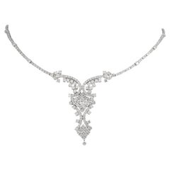 Collana con diamanti taglio rotondo da 6,00 carati di ispirazione antica Art Deco