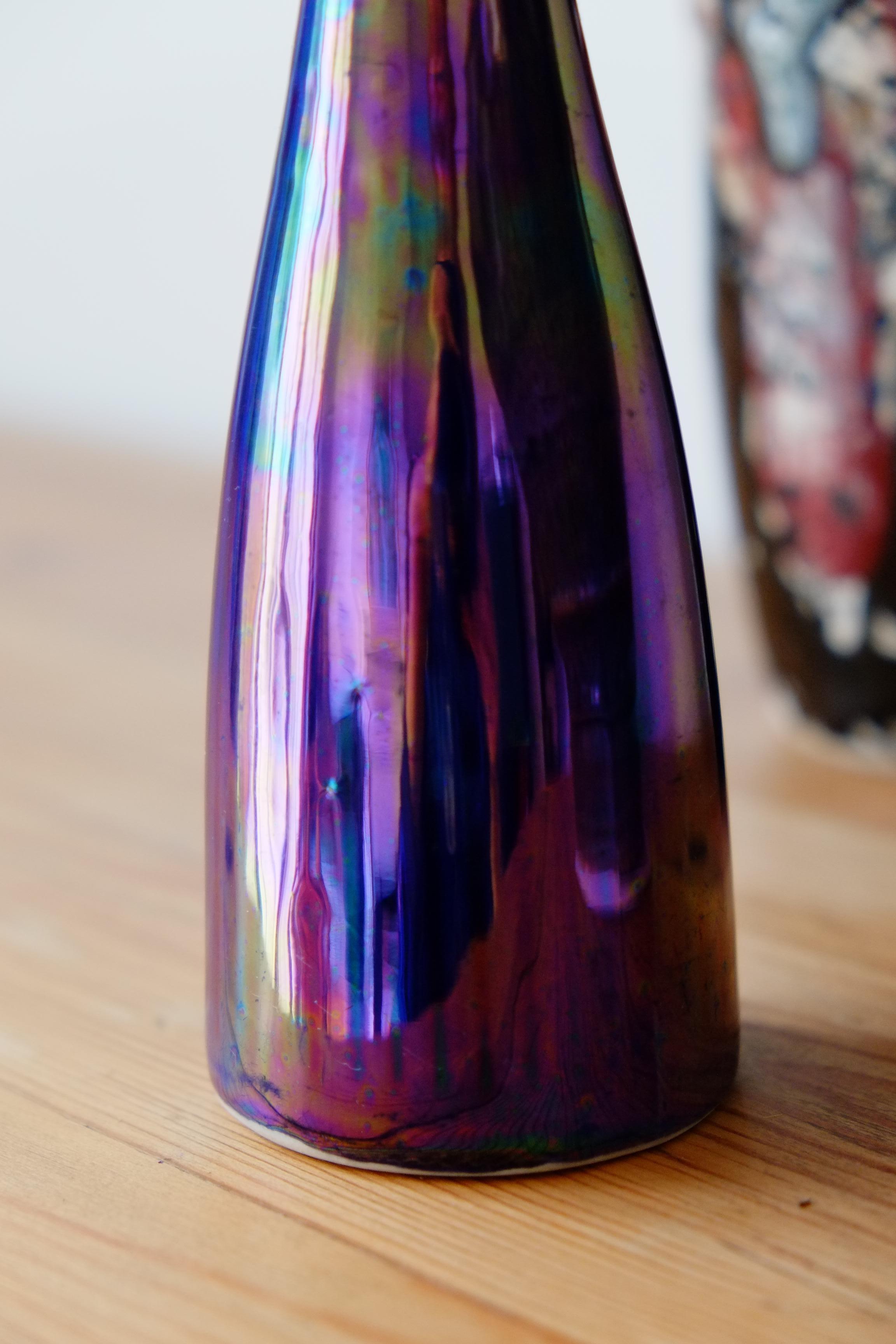 Vase Art déco ancien en céramique irisée, fabriqué en Angleterre en vente 1