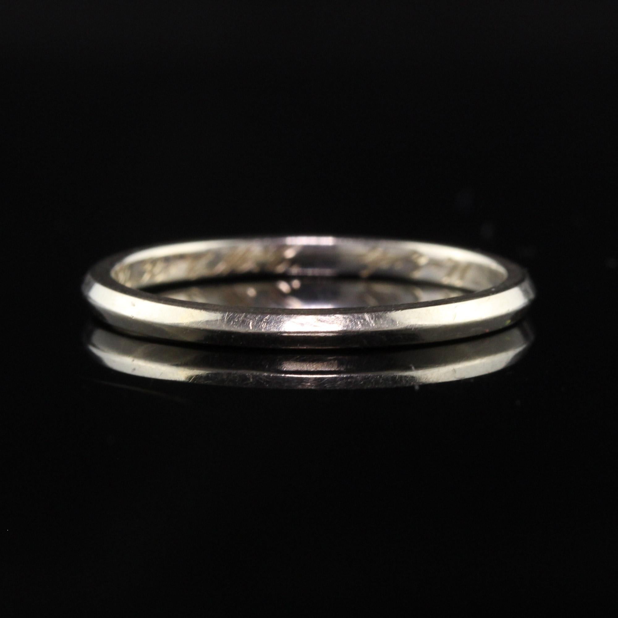 Women's or Men's Antique Art Deco Jabel Platinum Knife Edge Classic Wedding Band
