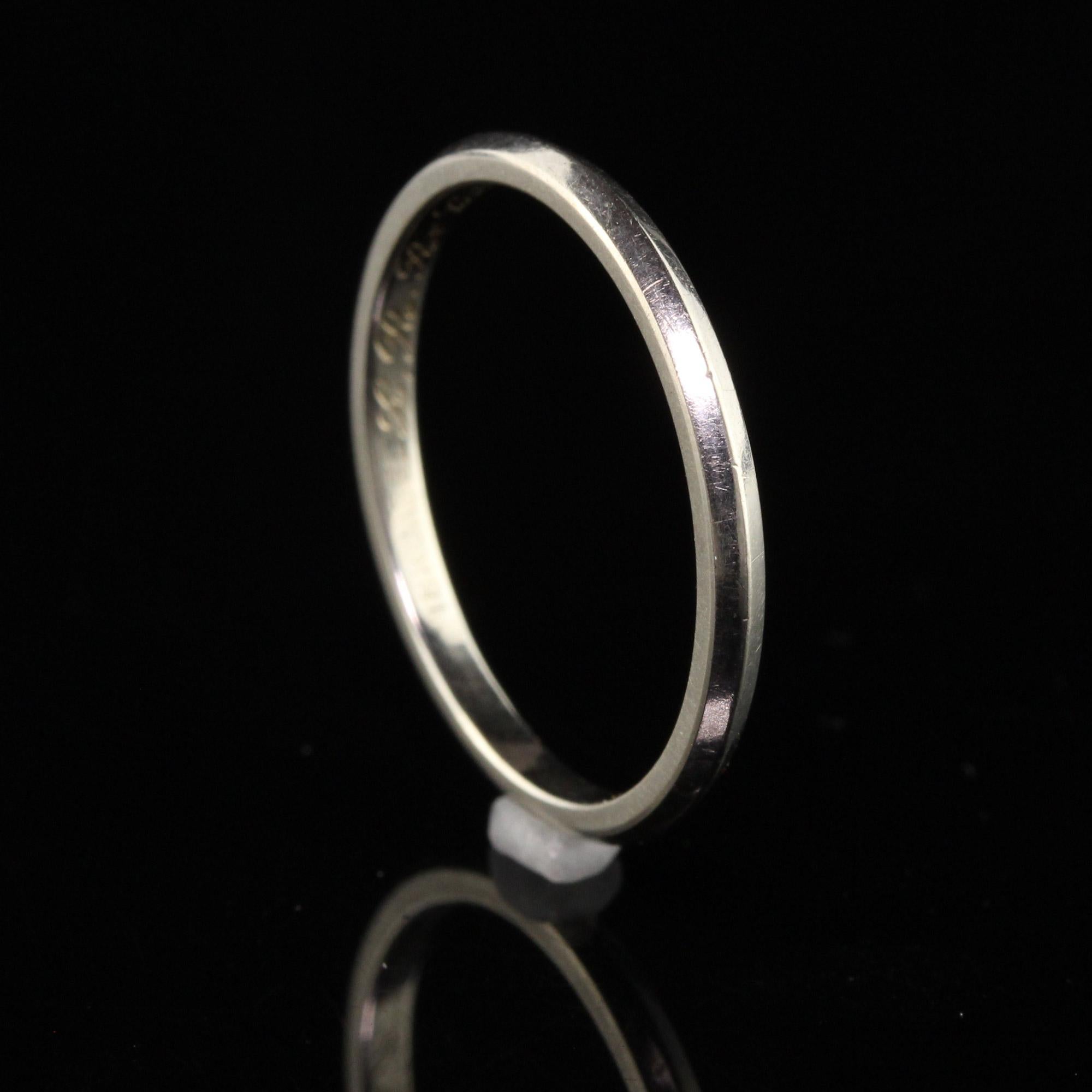 Antique Art Deco Jabel Platinum Knife Edge Classic Wedding Band 1