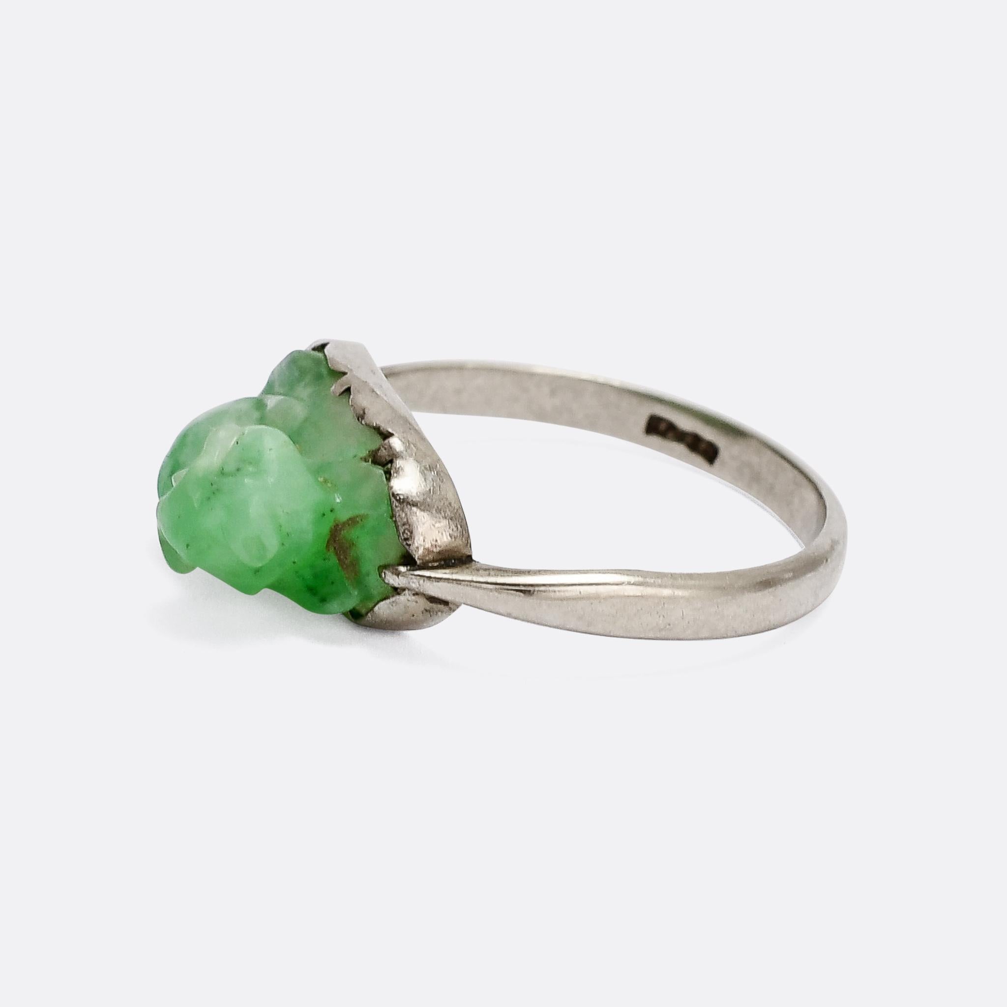 art deco jade ring