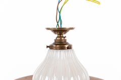 Antique Art Deco Jefferson Moonstone Milk Glass Ceiling Lamp, c.1920