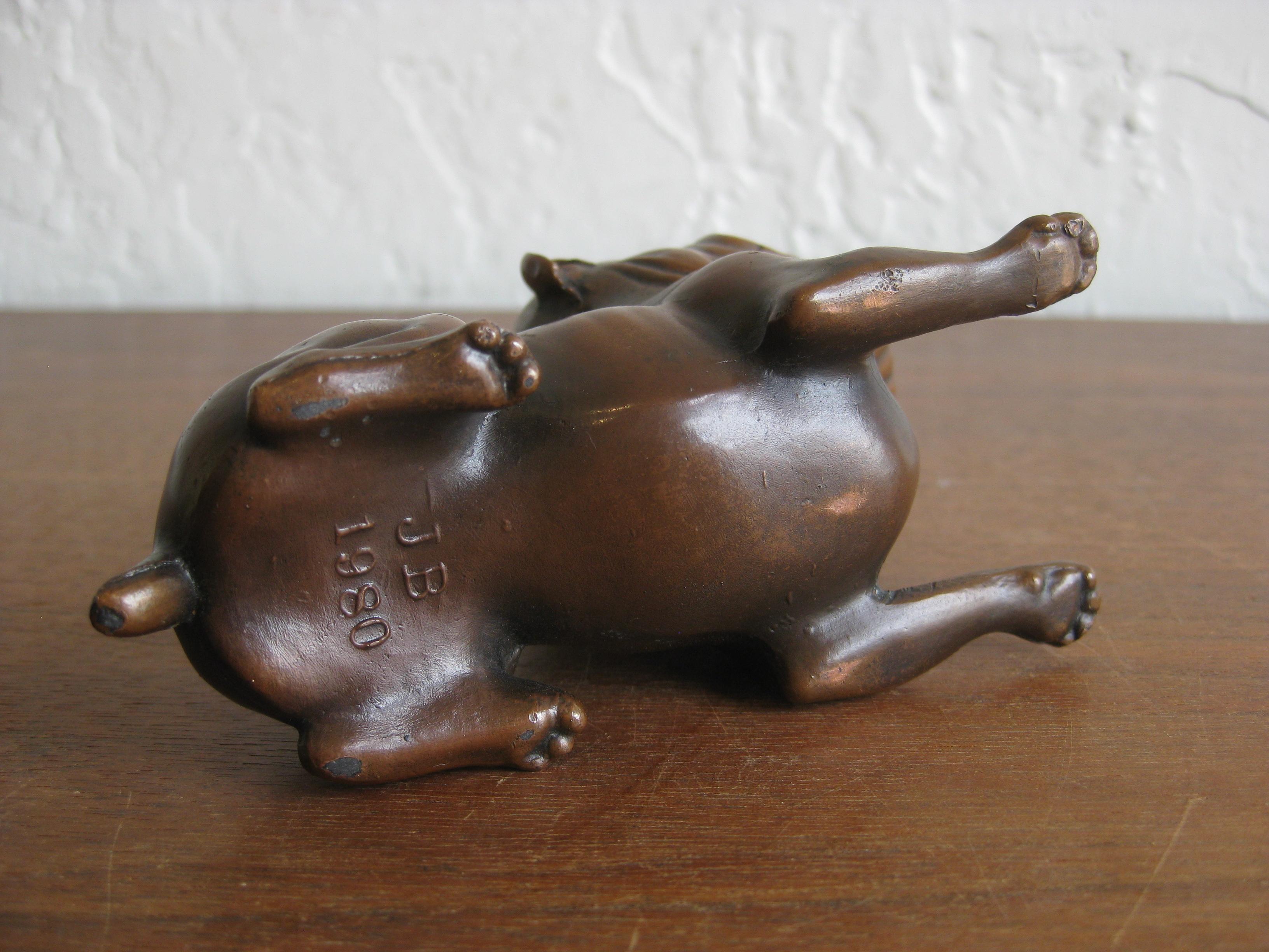 Antique Art Deco Jennings Brothers Bronze Bulldog Dog Cigar Figural Ashtray 6