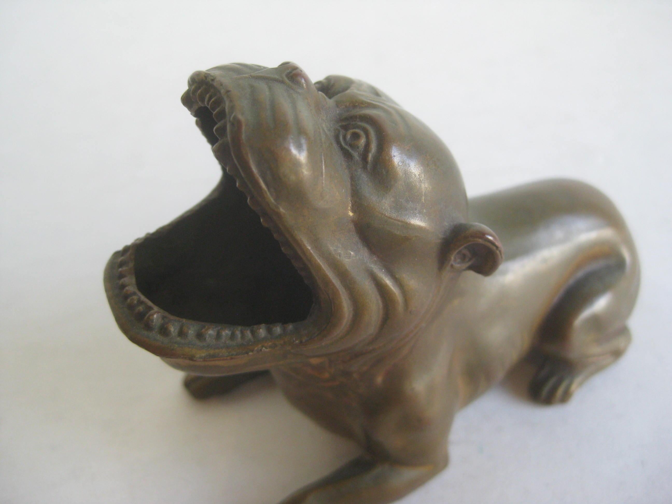 Antique Art Deco Jennings Brothers Bronze Bulldog Dog Cigar Figural Ashtray 3