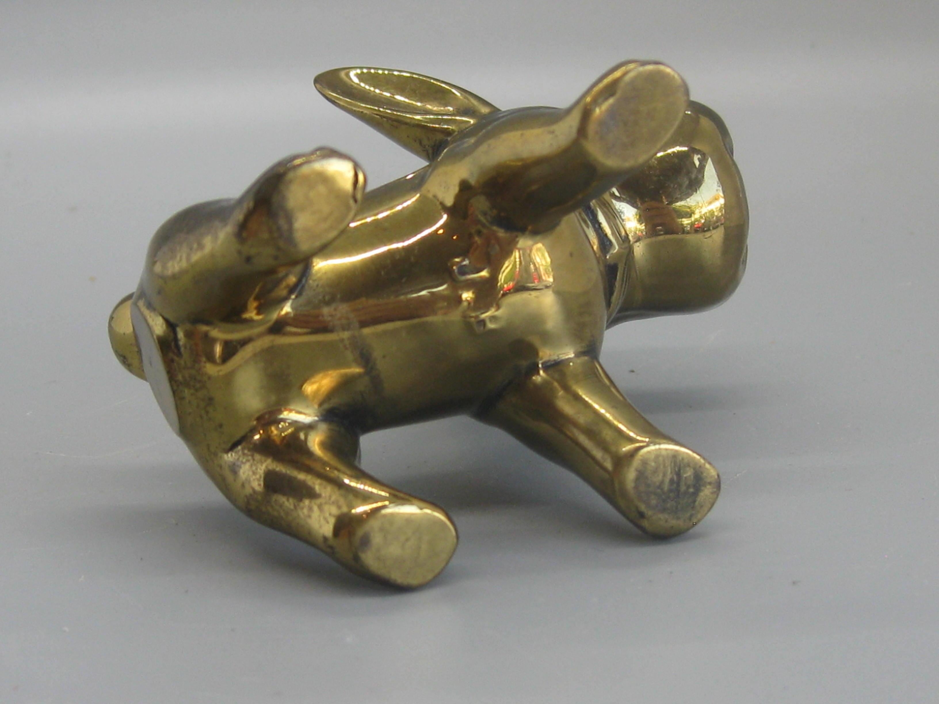 Antique Art Deco Jennings Brothers French Bulldog Dog Figural Brass Sculpture For Sale 3