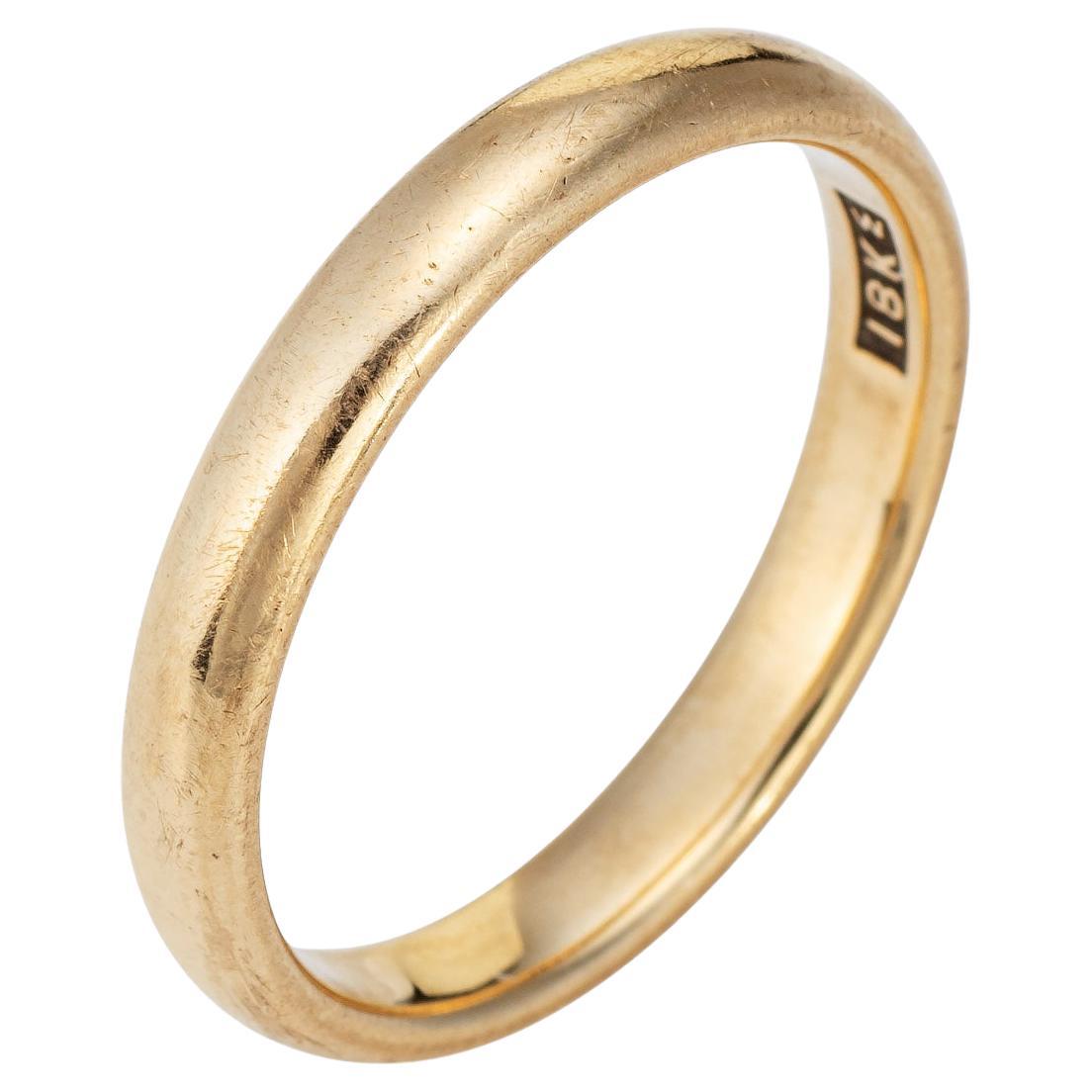 Antique Art Deco JR Wood 
Sons Ring Sz 9.5 3.5mm Wedding Band 18k Yellow Gold