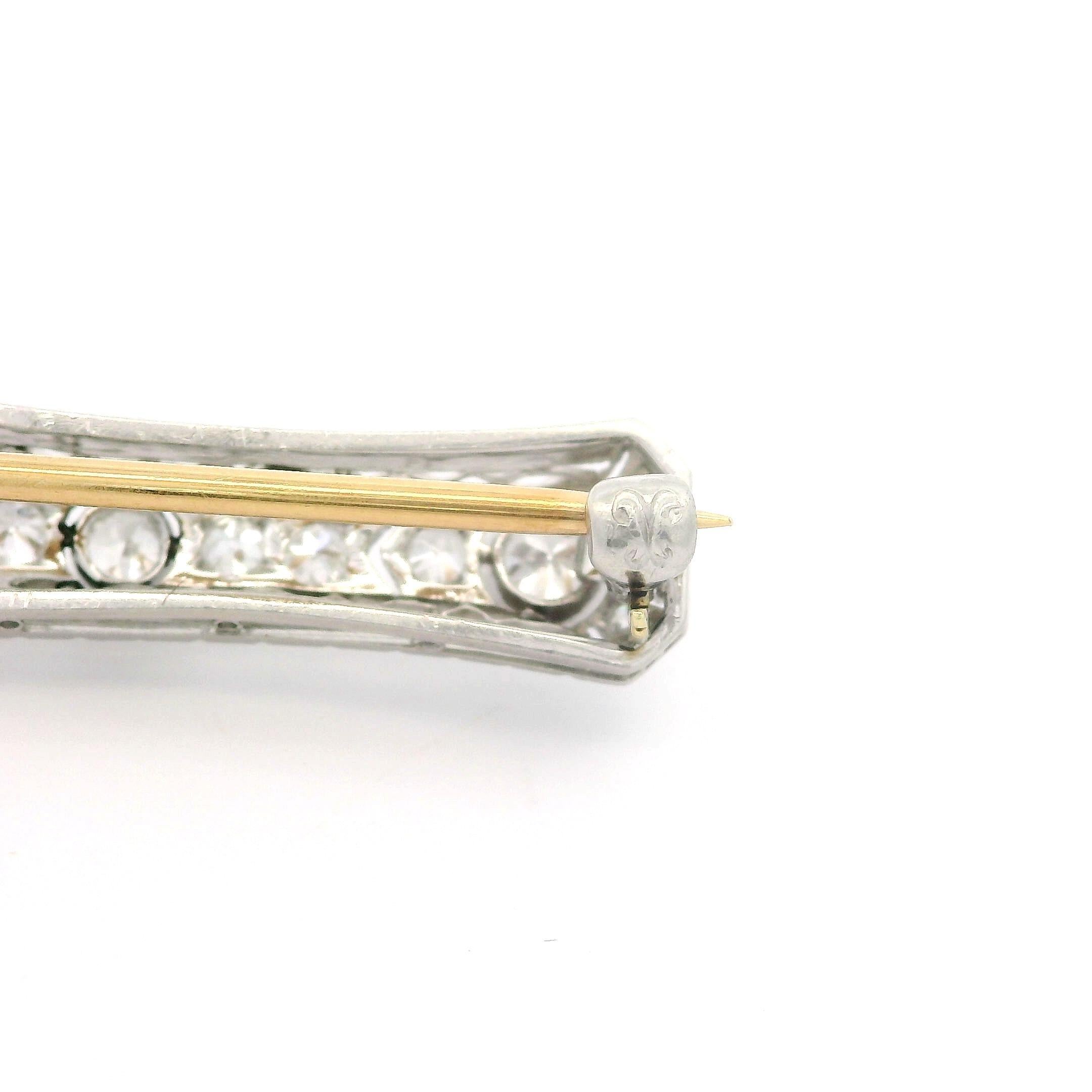 Antico spillone Krementz in platino e oro 14k con diamante da 1,76 carati in filigrana in vendita 3