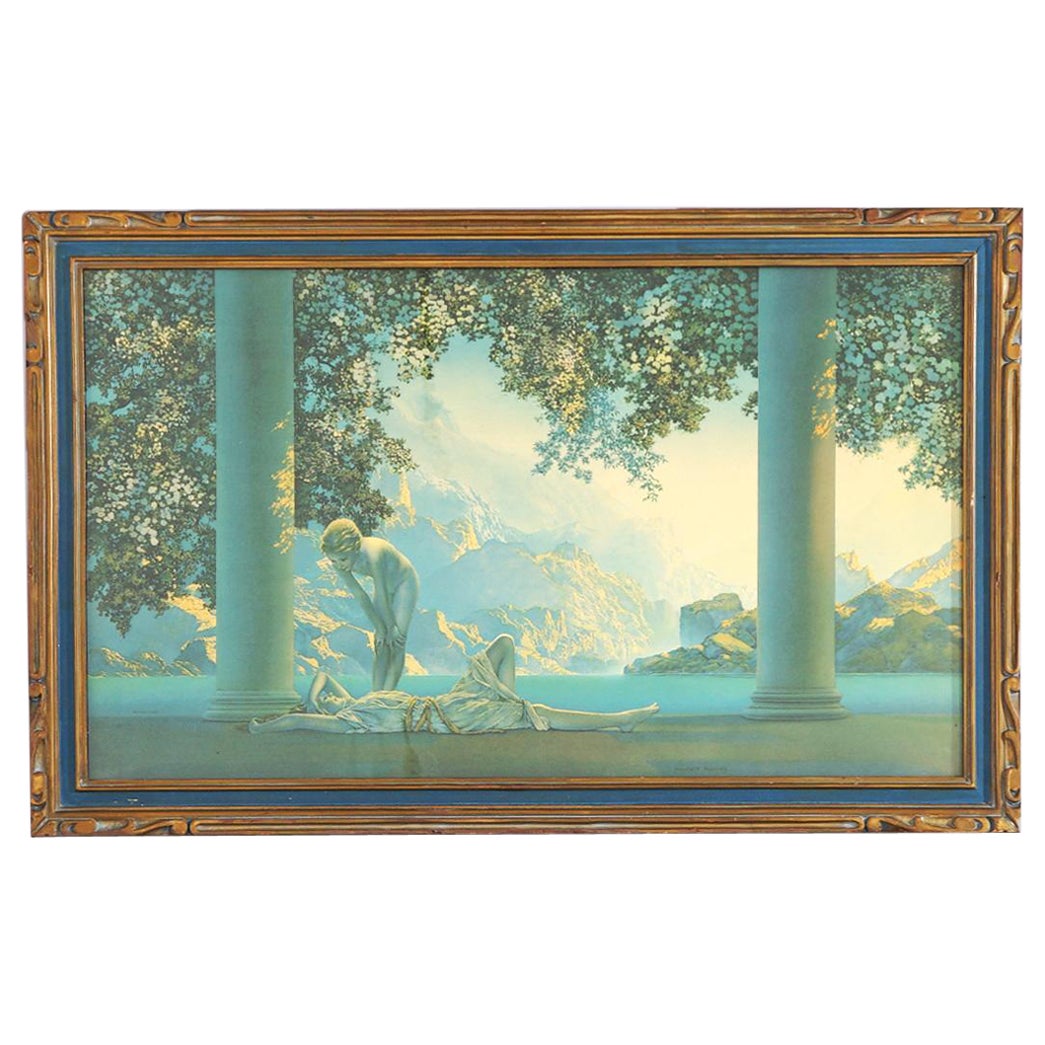 Antique Art Deco  Large Maxfield Parrish Daybreak Print Circa 1920