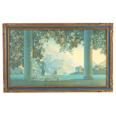 Antique Art Deco  Large Maxfield Parrish Daybreak Print Circa 1920