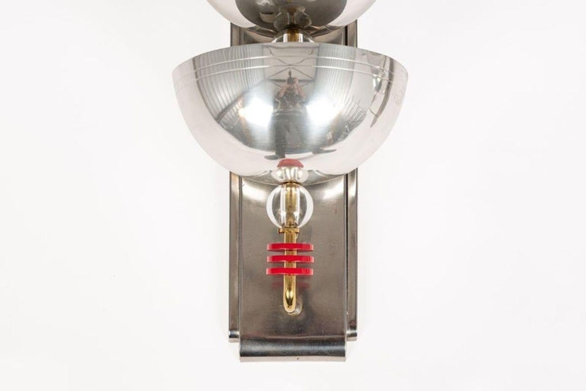 Alluminio Lampada da parete in metallo argentato di grandi dimensioni, 34