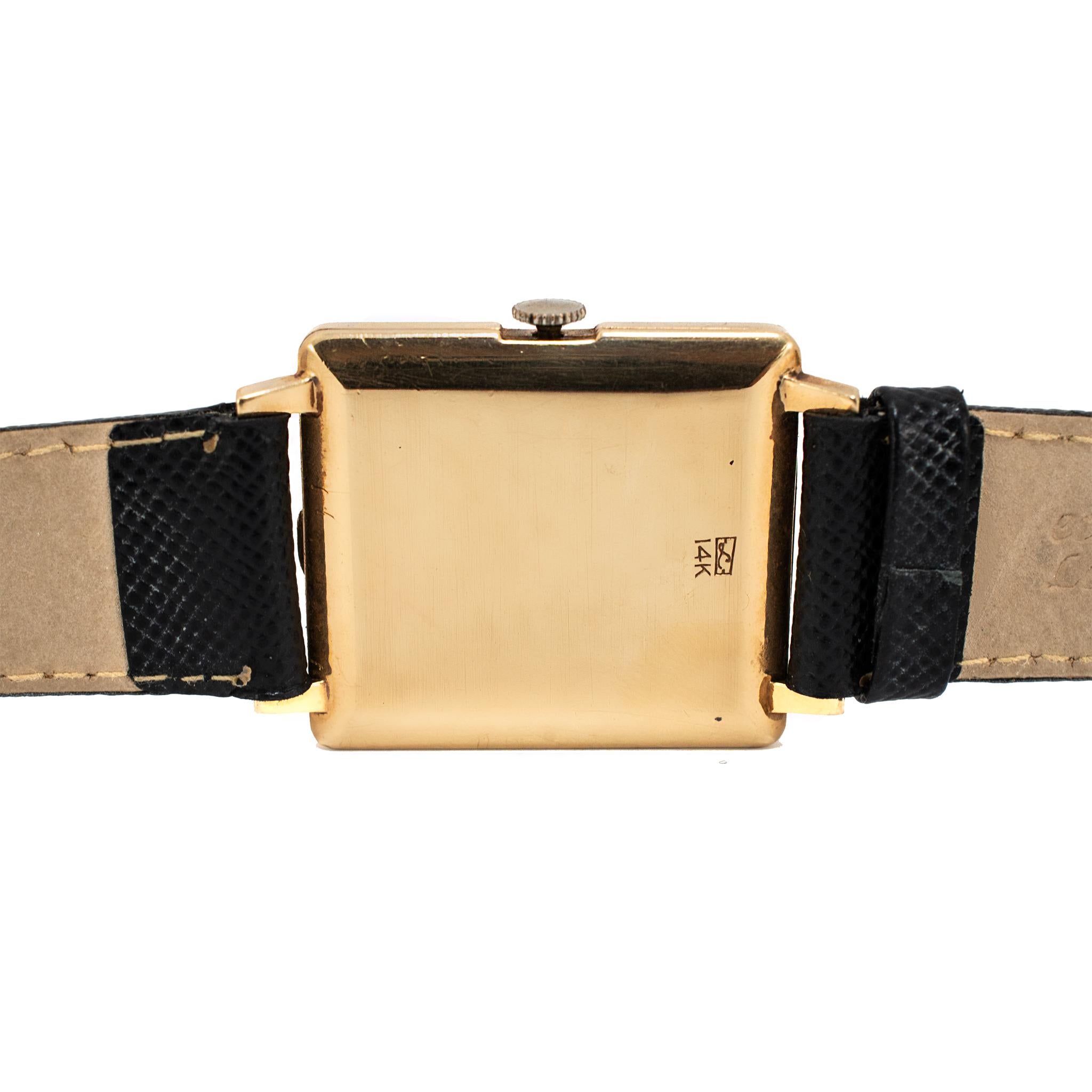 Reloj Antiguo Art Decó Le Coultre 32MM Oro Amarillo 14K Cuerda Manual en venta 1