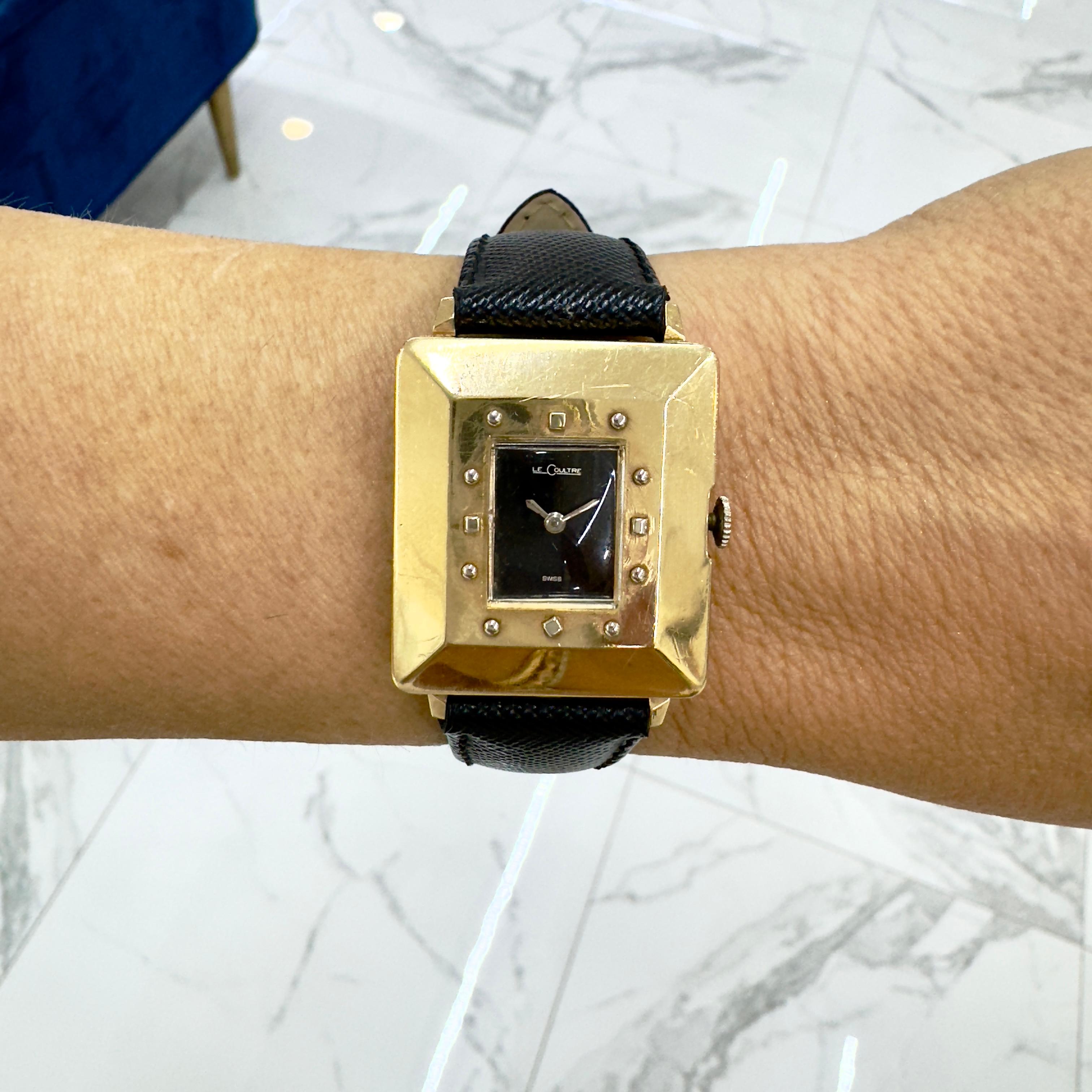 Reloj Antiguo Art Decó Le Coultre 32MM Oro Amarillo 14K Cuerda Manual en venta 5