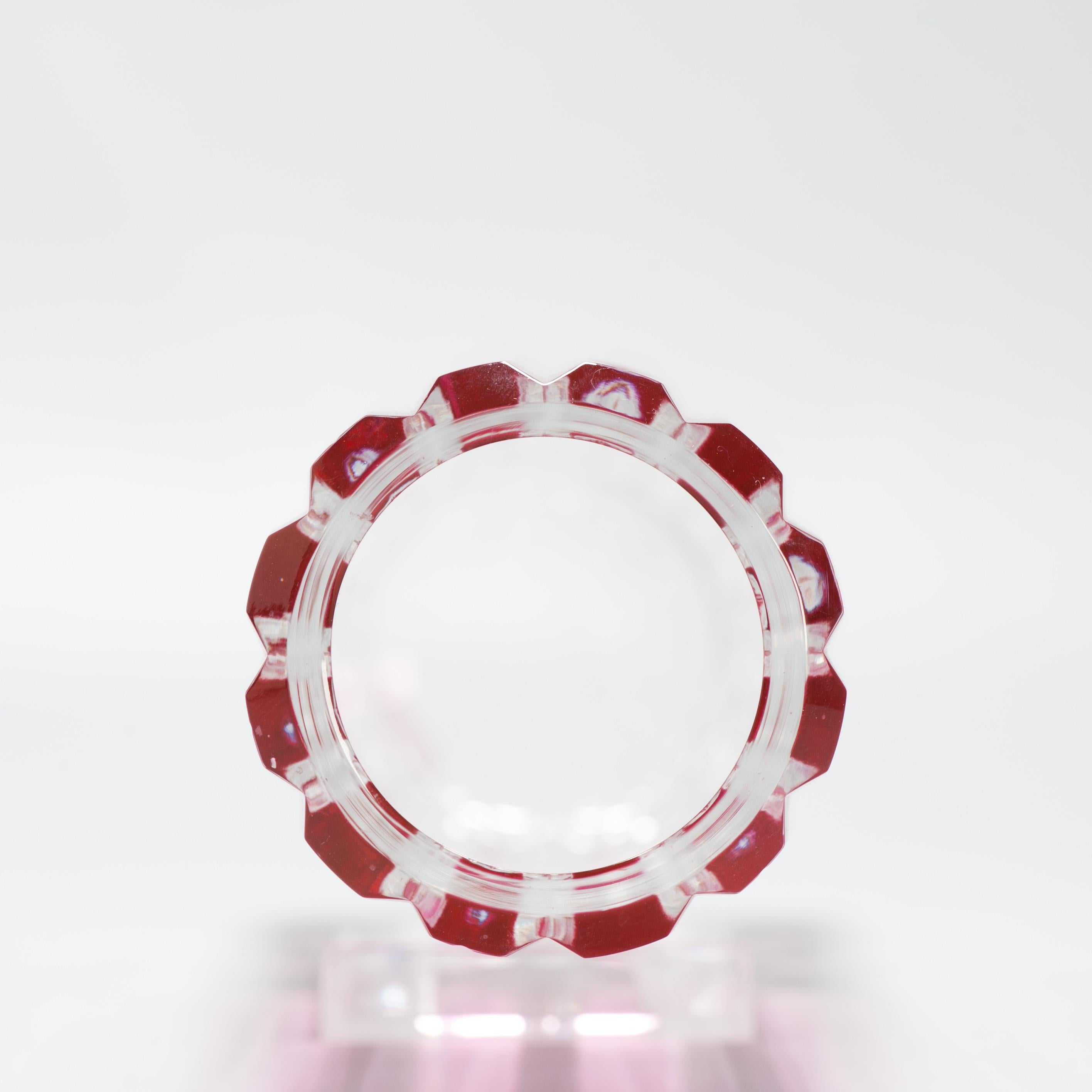Antico vaso in vetro Cristal rosso belga Art Deco Leerdam o Val Saint Lambert in vendita 4
