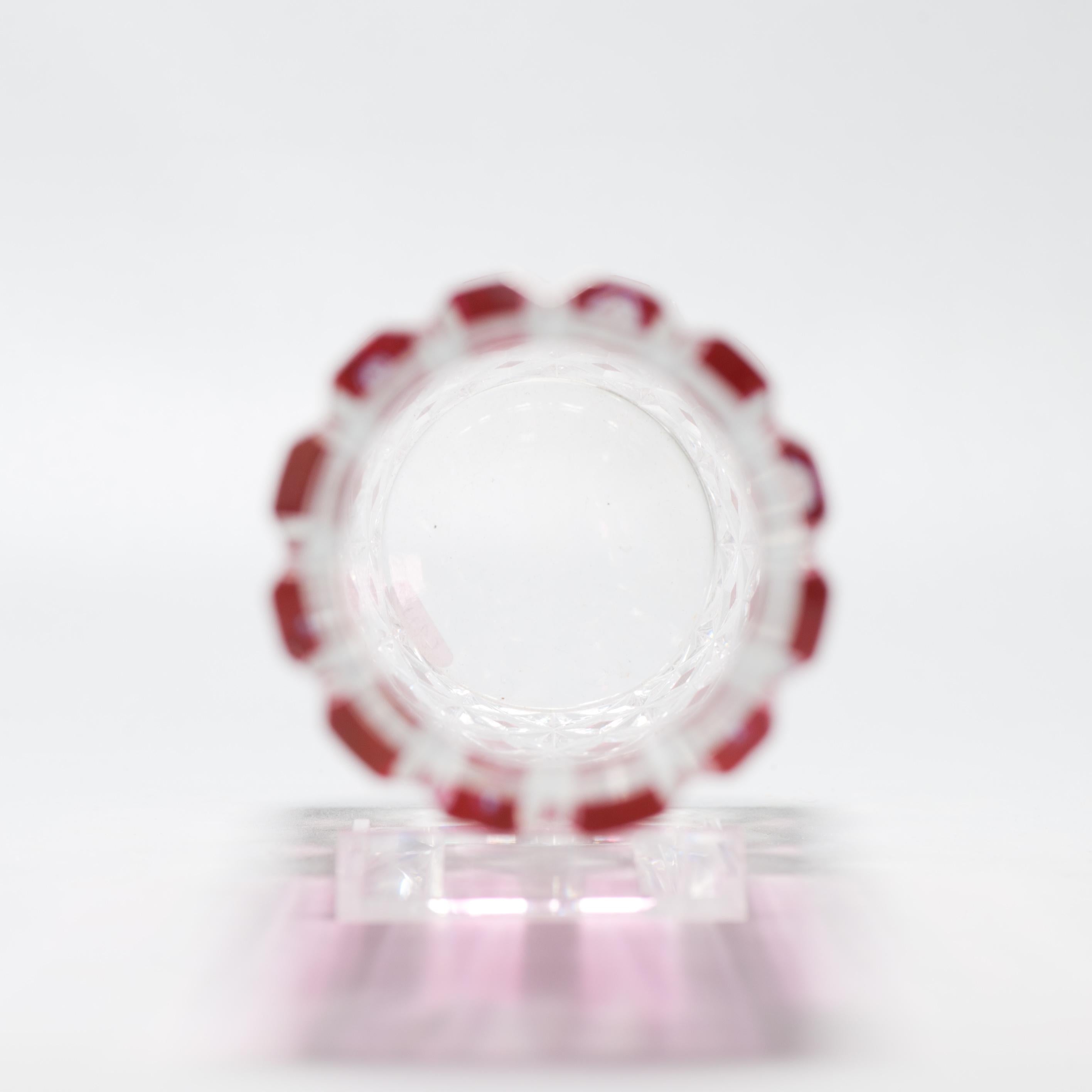 Antico vaso in vetro Cristal rosso belga Art Deco Leerdam o Val Saint Lambert in vendita 5